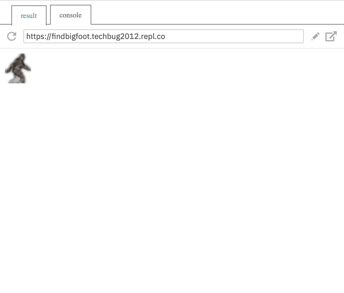 A human-like figure on a mostly blank webpage