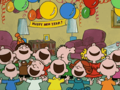 Charlie Brown celebrating